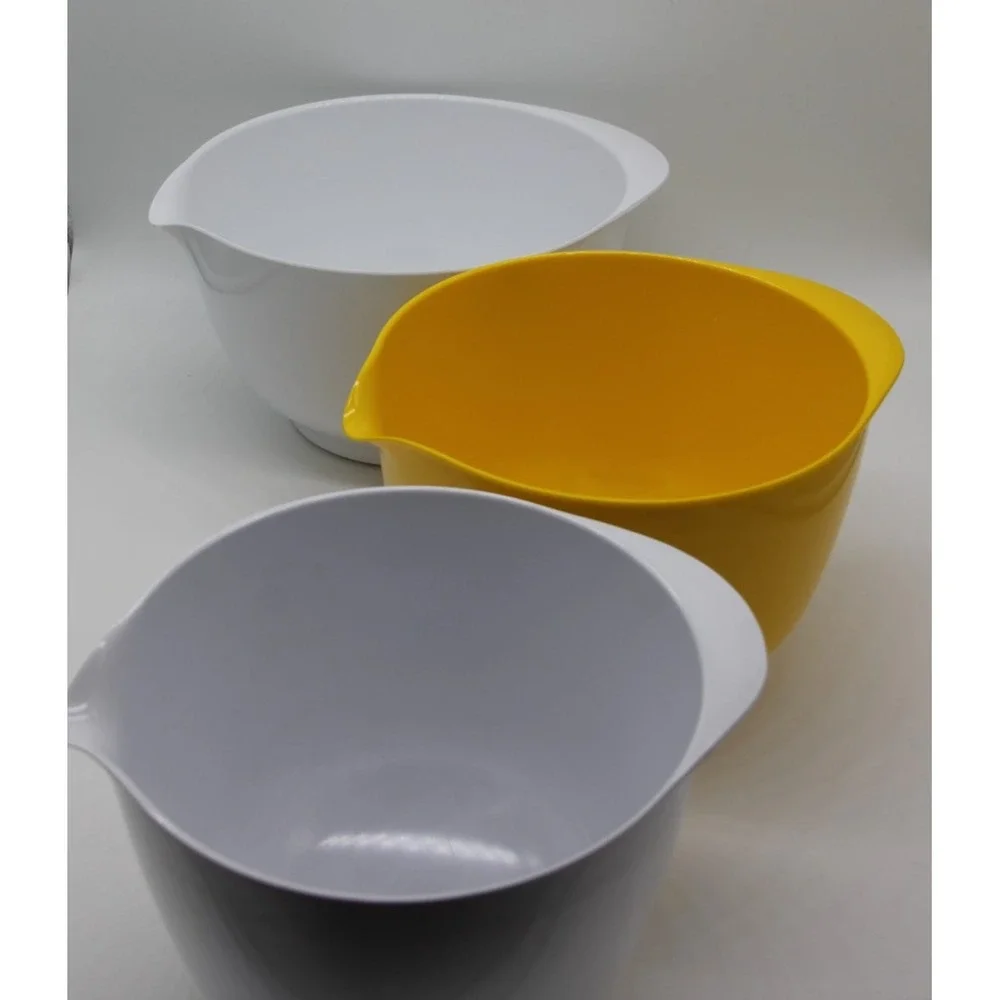 3 VINTAGE ROSTI MELAMINE BOWLS SIGVARD BERNADOTTE ACTON BJORN DENMARK  3/2/1.5L